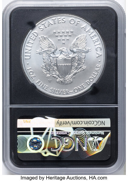 2020-W $1  Silver Eagle, Burnished MS thumbnail 7