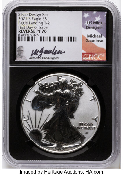 2021-S $1  Silver Eagle, Reverse Proof, Type 2 PR thumbnail 2