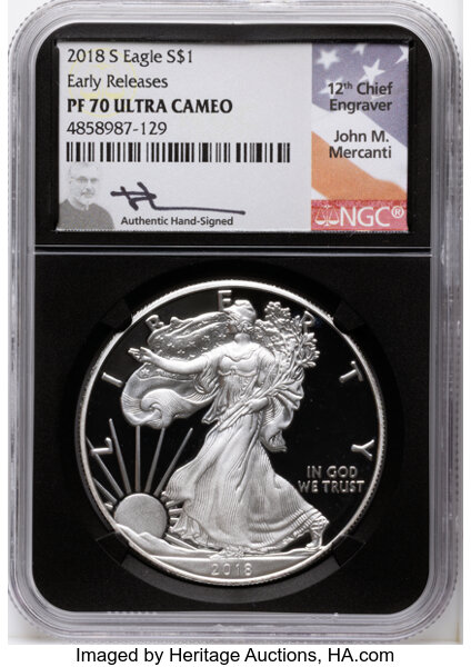 2018-S $1  Silver Eagle PR DCAM thumbnail 4