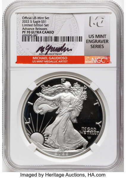 2022-S $1  Silver Eagle PR DCAM thumbnail 3