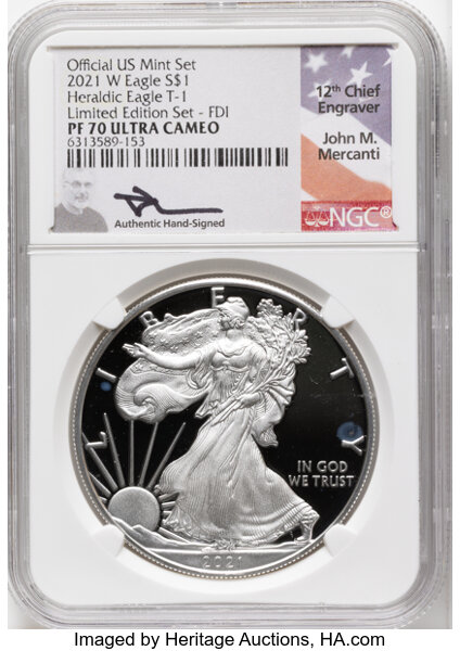 2021-W $1  Silver Eagle, Type 1 PR DCAM thumbnail 2