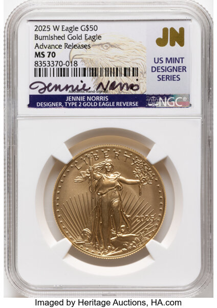 Image for 2025-W G$50  Gold Eagle, Burnished MS