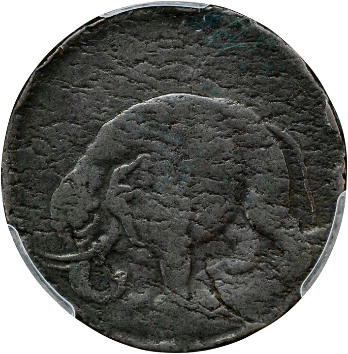 (1694) 1/2 P Elephant, LONDON, Thick Planchet MS BN thumbnail 2