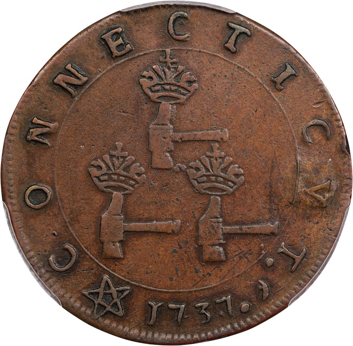 1737 Copper Higley, 3 Hammers, CONNECTICVT MS BN thumbnail 4