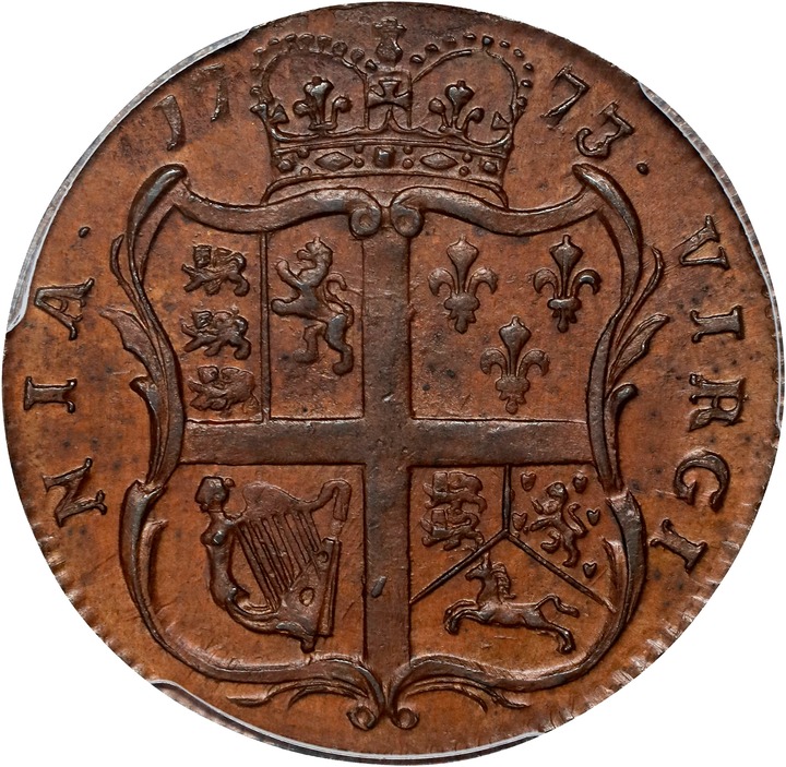 1773 1/2 P Virginia, Period After GEORGIVS MS BN thumbnail 16