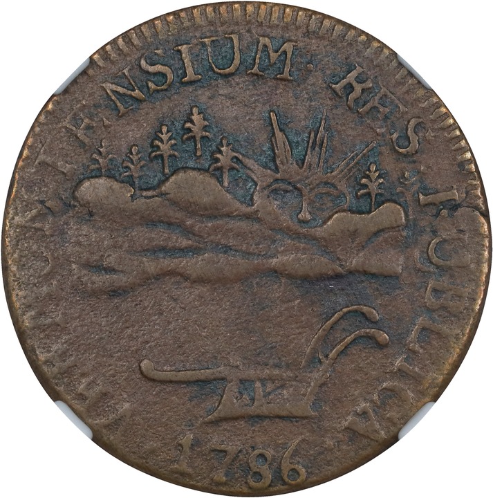 1786 Copper Vermont, VERMONTENSIUM MS BN thumbnail 2