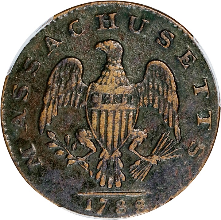 1788 Cent Massachusetts, With Period MS BN VG10 BN thumbnail 12