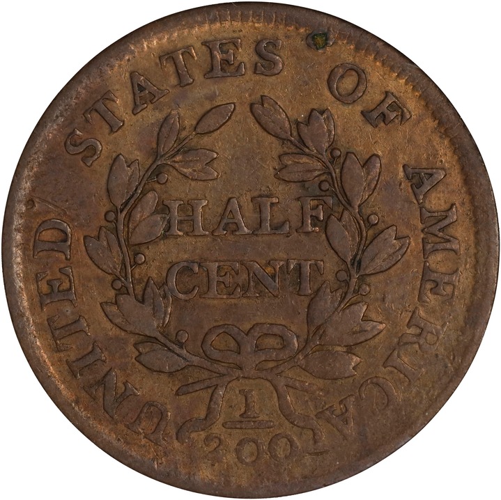 Draped Bust Half Cent 1/2c 1800-1808 MS BN [Type] G6 BN thumbnail 17