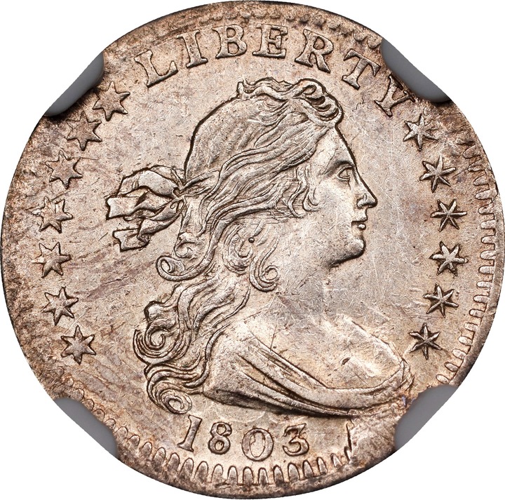 Draped Bust Half Dime H10c Heraldic Eagle, 1800-1805 [Type] F12 thumbnail 24