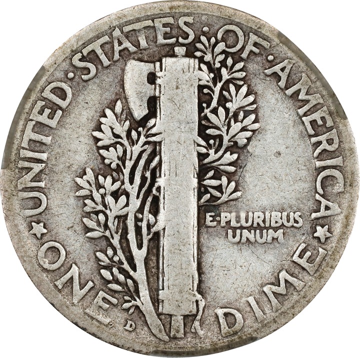 1921-D 10c VG8 thumbnail 2