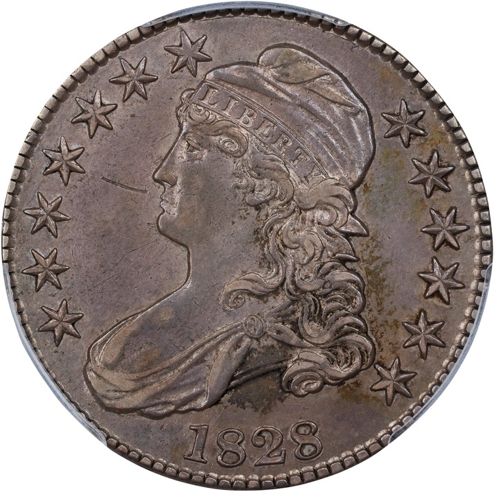 1828 50c Square Base 2, Small 8s, Large Letters MS thumbnail 7