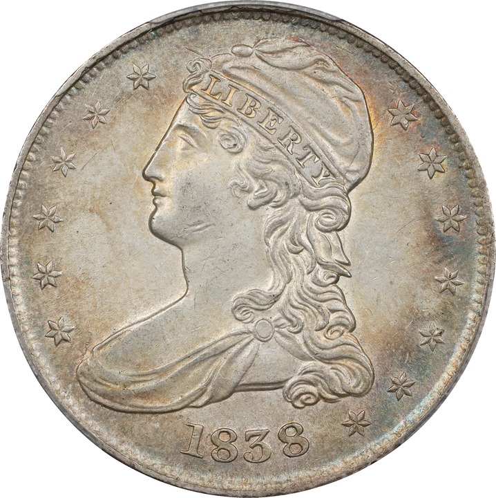 Capped Bust Half Dollar 50c Reeded Edge, 1836-1839 [Type] G4 thumbnail 9