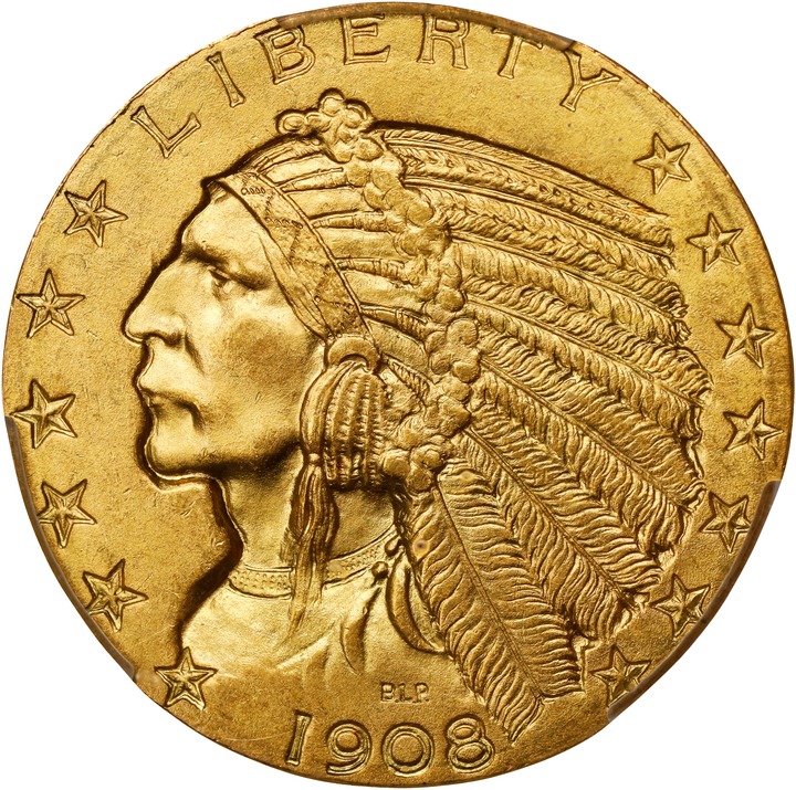 1908 $5  Indian MS thumbnail 3