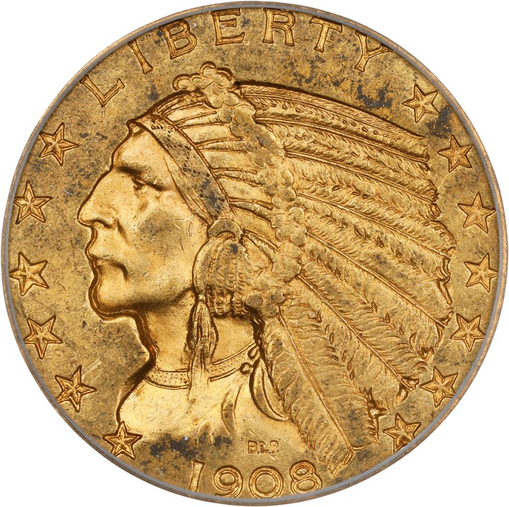 1908 $5  Indian MS thumbnail 4