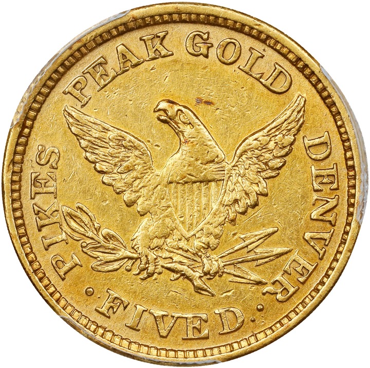 1860 G$5  Clark, Gruber & Co., K-2 MS thumbnail 9