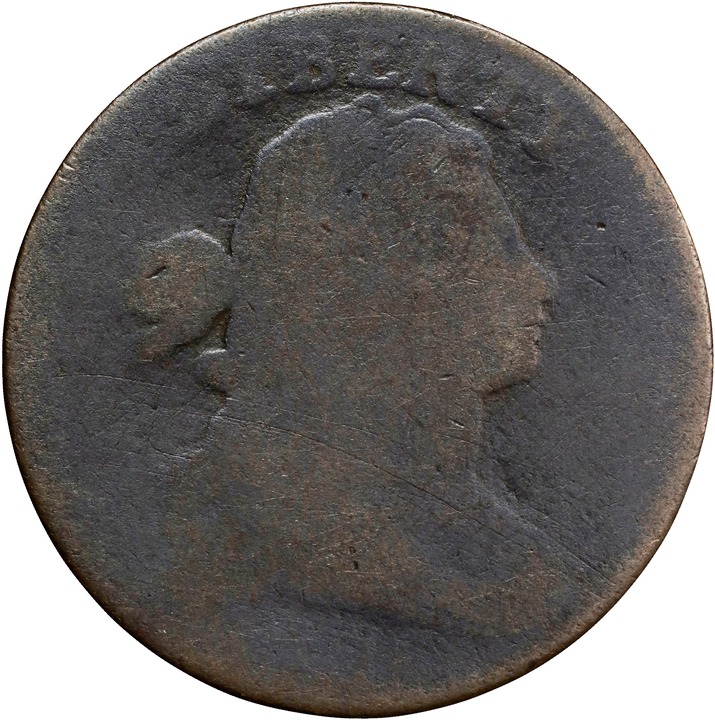1796 1c Draped Bust, Reverse of 1794, S-107  MS BN thumbnail 2