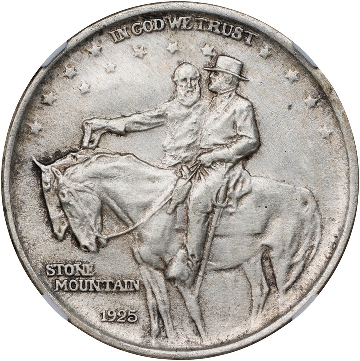 1925 50c Stone Mountain, TENN. Counterstamp AU50 CAC thumbnail 4