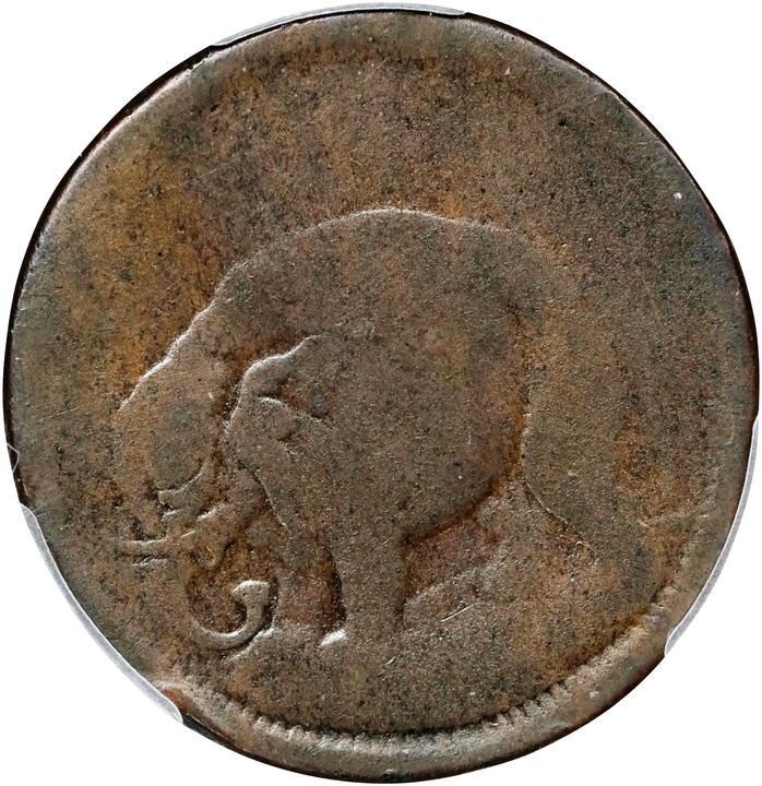 (1694) 1/2 P Elephant, LONDON, Thin Planchet MS BN thumbnail 2