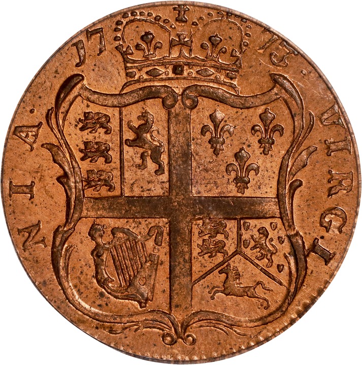1773 1/2 P Virginia, Period After GEORGIVS MS RD MS64 RD thumbnail 2