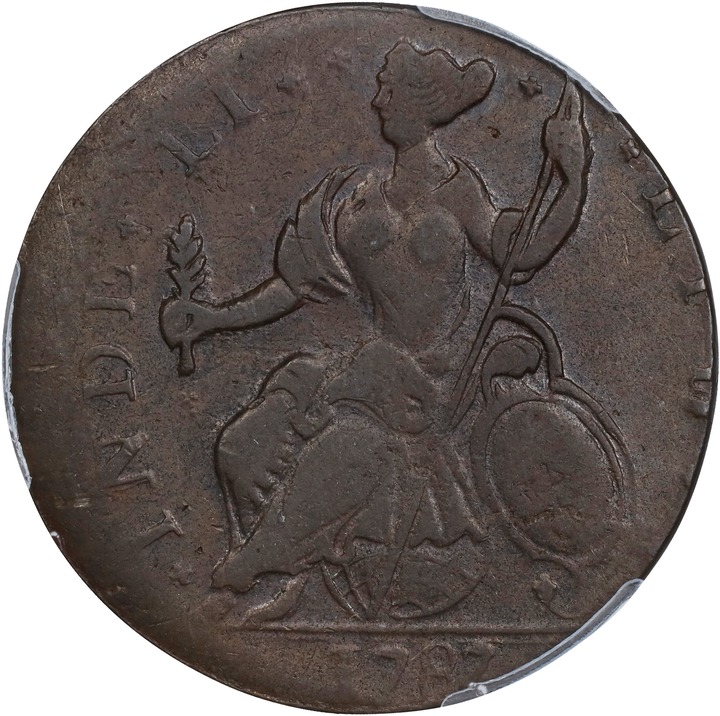 1787 Copper Connecticut, Mailed Bust Left MS BN AU50 BN thumbnail 2