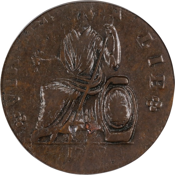 1787 Copper Nova Eborac, Seated Left MS BN AU53 BN thumbnail 6