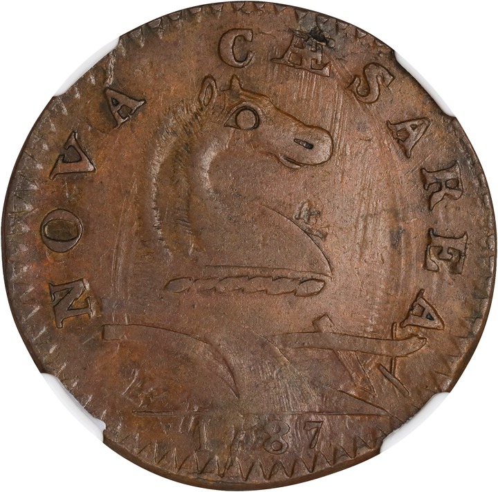 1787 Copper New Jersey, Small Planchet, Plain Shield MS BN thumbnail 3