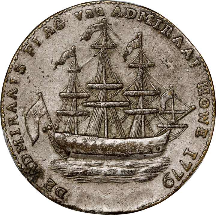 Image for (1778-1779) Medal Rhode Island, No Wreath Below Ship, Brass MS