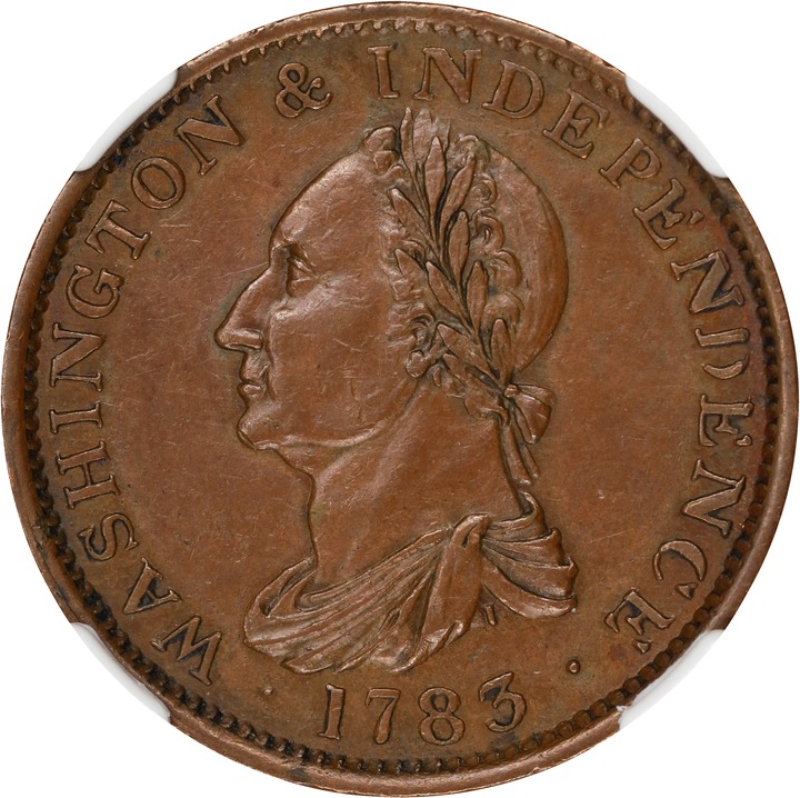 1783 Copper Washington, Draped Bust, No Buttons MS BN thumbnail 2