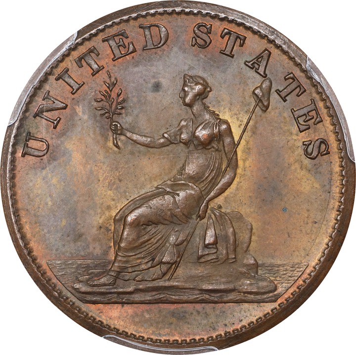 1783 Copper Washington Draped Bust, Restrike, Engrailed Edge PR BN thumbnail 9