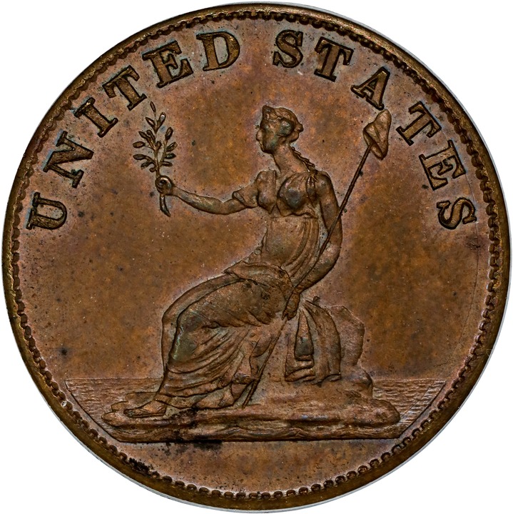 1783 Copper Washington Draped Bust, Restrike, Engrailed Edge PR BN thumbnail 10