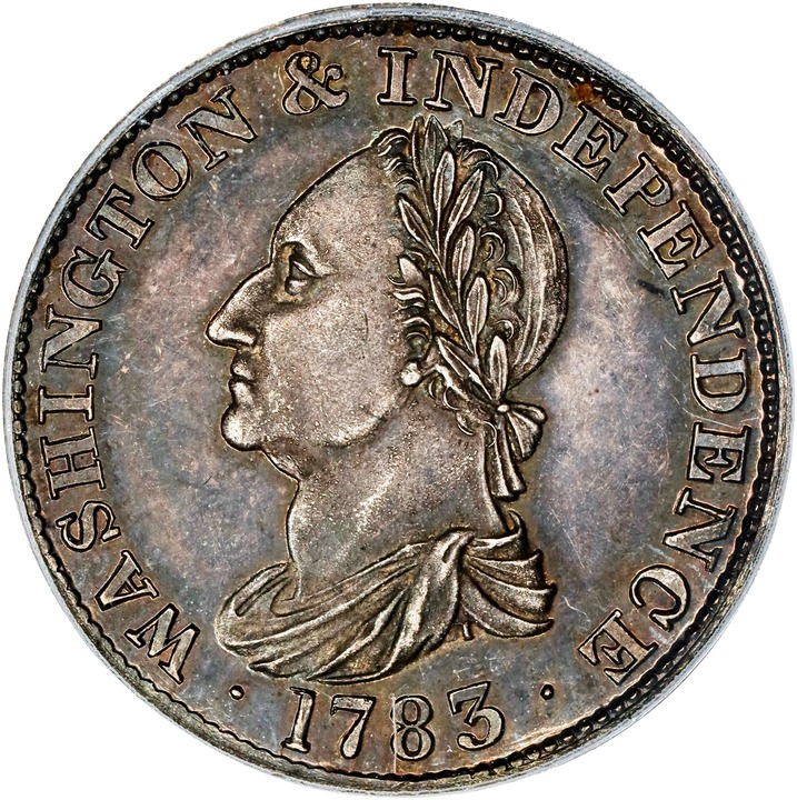 1783 Silver Washington Draped Bust, Restrike, Engrailed Edge PR thumbnail 2