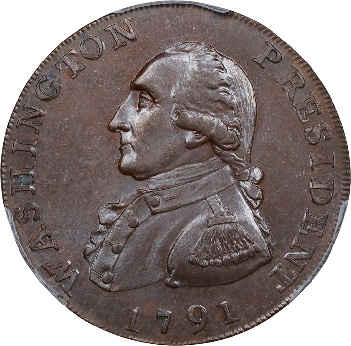 1791 1c Washington, Large Eagle MS BN thumbnail 3