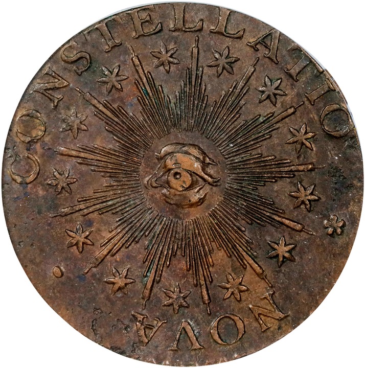 1783 Copper Nova Constellatio, Pointed Rays, Small U.S. MS BN thumbnail 2
