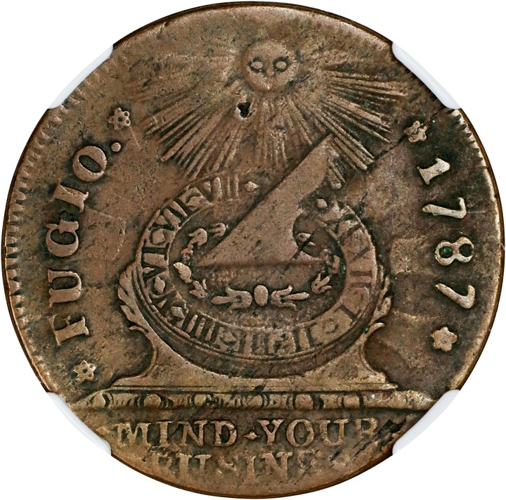 1787 Fugio 1c 4 Cinquefoils, STATES UNITED MS BN F12 BN thumbnail 18