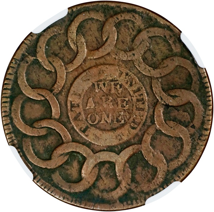 1787 Fugio 1c 4 Cinquefoils, STATES UNITED MS BN F12 BN thumbnail 19
