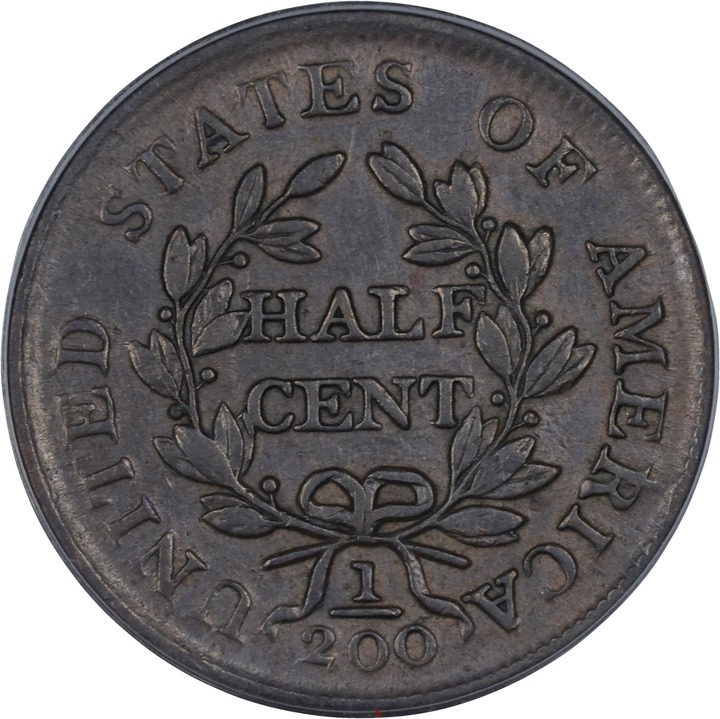 1804 1/2c Crosslet 4, Stems MS BN VF35 BN thumbnail 2