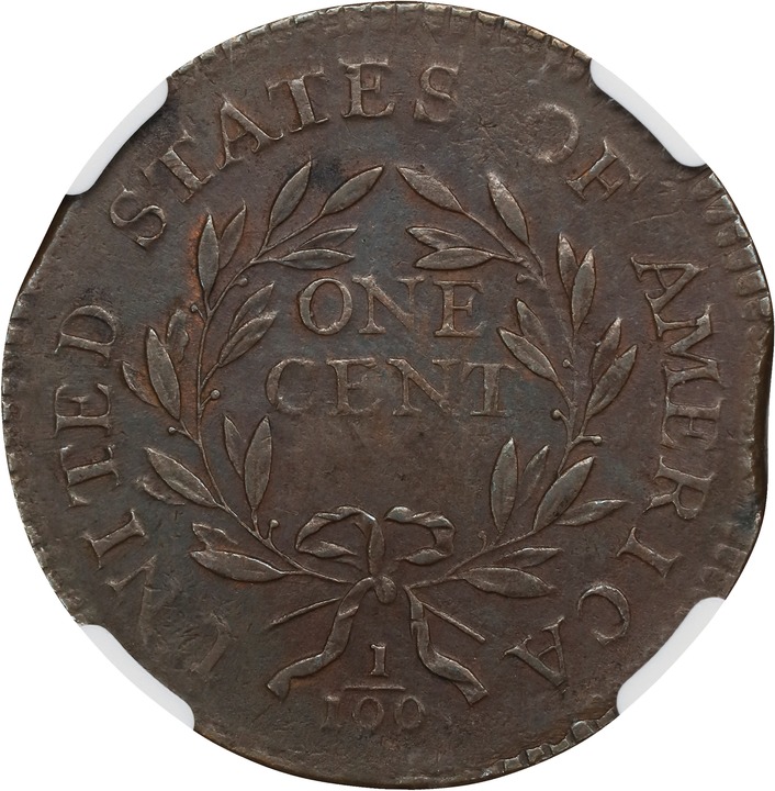 Liberty Cap Cent 1c 1793-1796 MS BN [Type] AU55 BN thumbnail 2