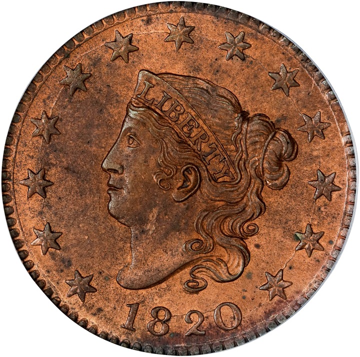 1820 1c Large Date MS RB MS61 RB thumbnail 3