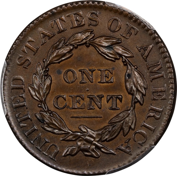 Coronet Head Cent 1c 1816-1839 MS BN [Type] MS60 BN thumbnail 2