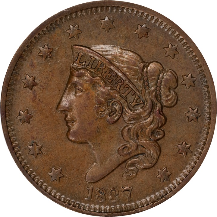 Coronet Head Cent 1c 1816-1839 MS BN [Type] MS60 BN thumbnail 3