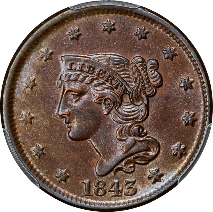 1843 1c Petite Head, Sm. Letters, N-13 MS BN thumbnail 2