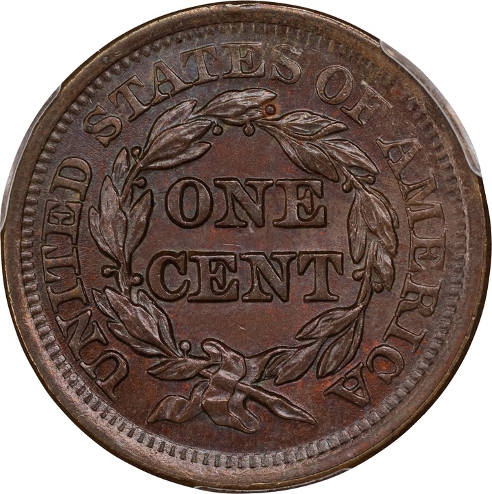 Braided Hair Cent 1c 1839-1857 MS BN [Type] MS64 BN thumbnail 2