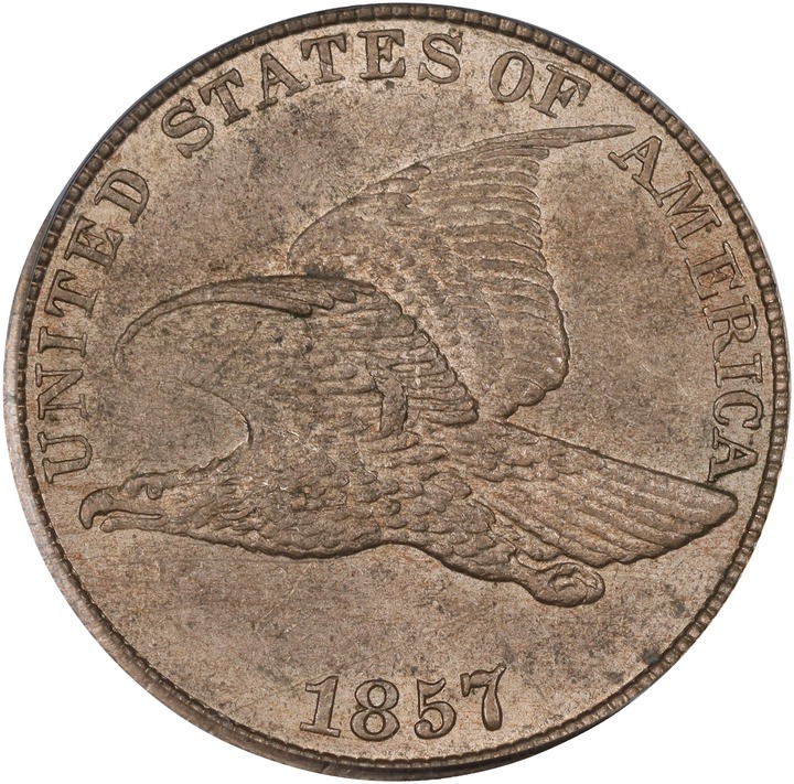 1857 1c Flying Eagle, Obverse of 1856, RPD, FS-401a, S-1 MS PL thumbnail 12