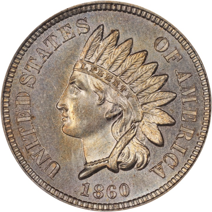 1860 1c Round Bust MS thumbnail 6