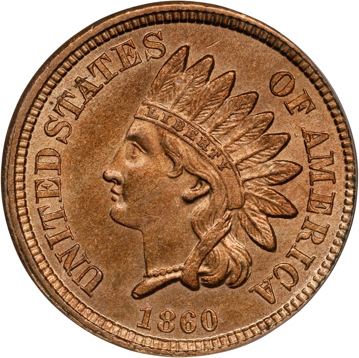 1860 1c Round Bust MS thumbnail 7