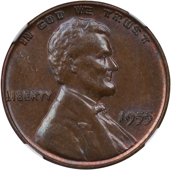 Image for 1955 1c Doubled Die Obverse MS BN MS63 BN