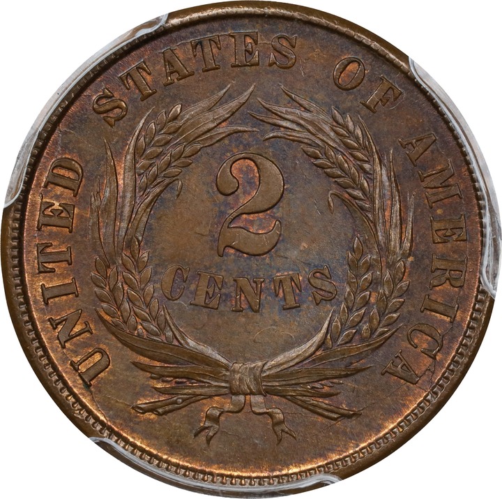 2-Cent Piece 2c 1864-1872 MS BN [Type] MS66 BN thumbnail 2