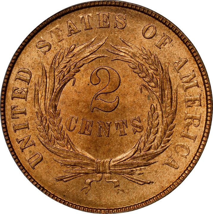 2-Cent Piece 2c 1864-1872 MS RD [Type] MS65 RD thumbnail 10