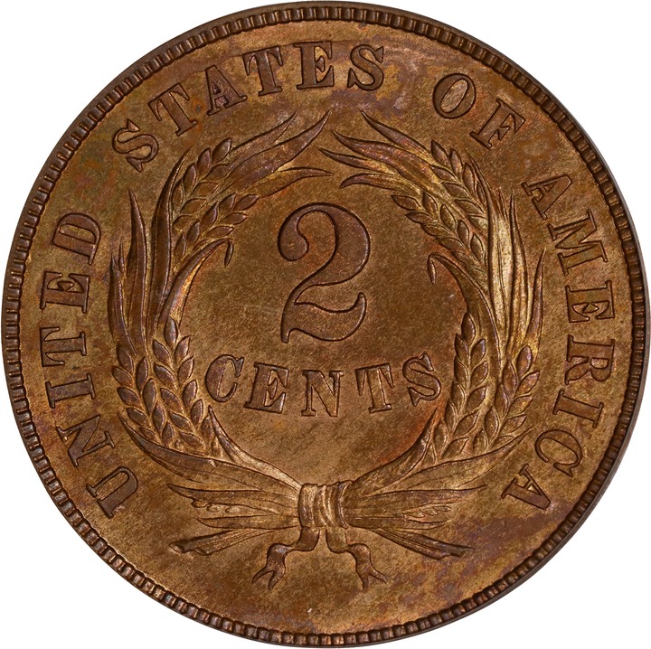 2-Cent Piece 2c 1864-1872 MS RB [Type] MS65 RB thumbnail 2