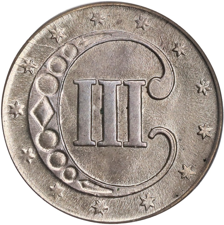 1853 3cS AU58 thumbnail 2